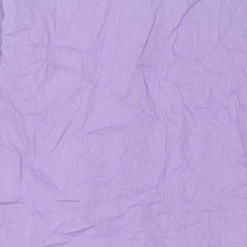 Khaadi Womens Purple Linen Tunic Button-Up Size 6 Round Neck