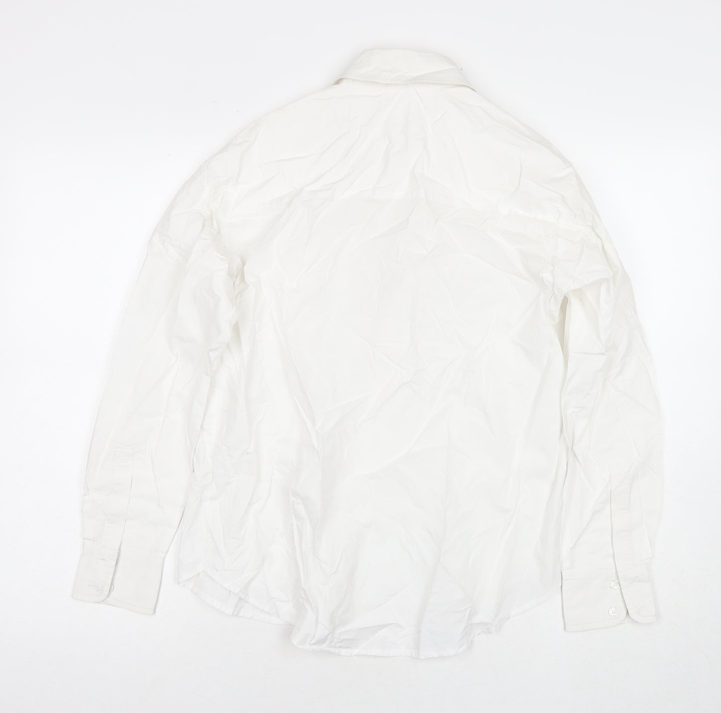 Glamorous Womens White Viscose Basic Button-Up Size 8 Collared