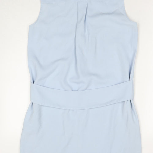 Zara Womens Blue Polyester A-Line Size S Collared Zip