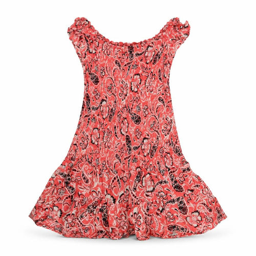 Mango Womens Pink Paisley Polyester Mini Size S Square Neck Pullover
