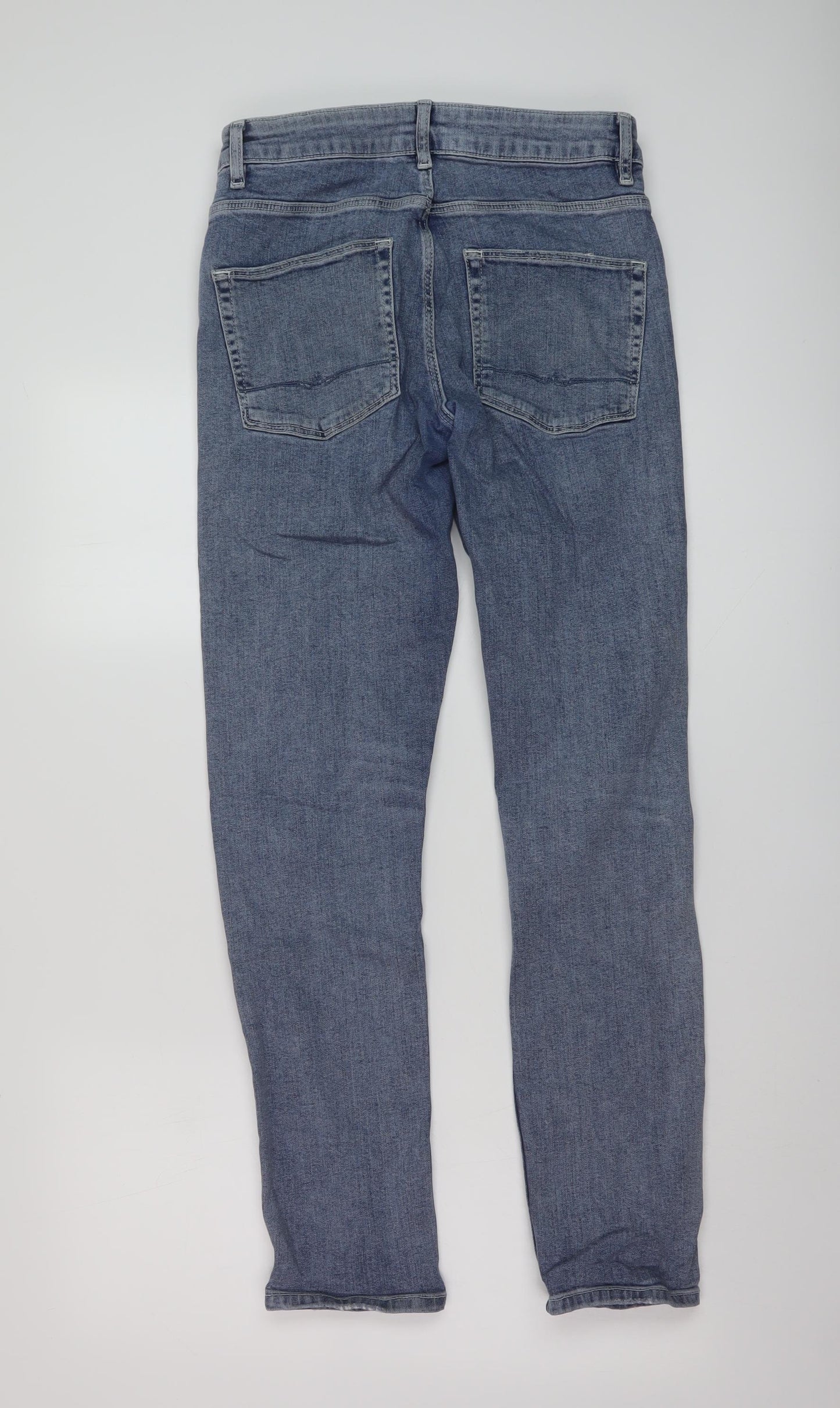 ASOS Mens Blue Cotton Skinny Jeans Size 29 in L32 in Regular Button