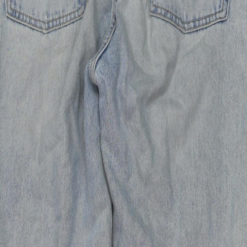 Zara Womens Blue Cotton Straight Jeans Size 10 L26 in Regular Button