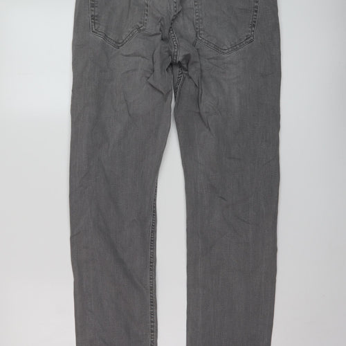 NEXT Mens Grey Cotton Skinny Jeans Size 30 in L30 in Regular Button