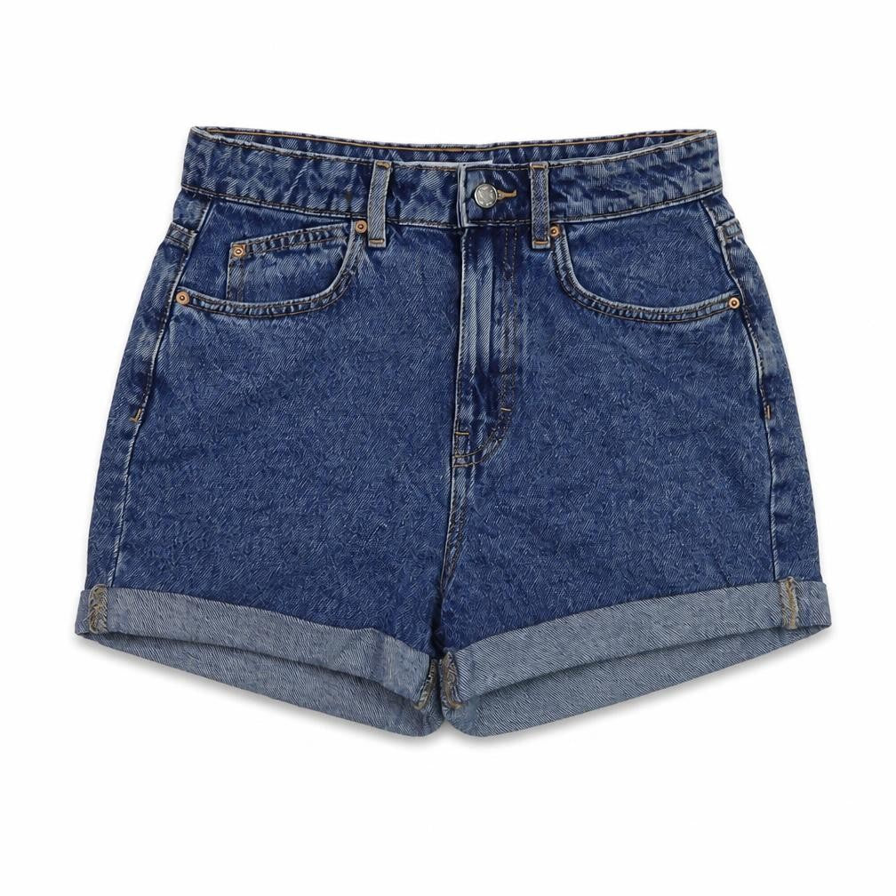 Denim & Co. Womens Beige Cotton Mom Shorts Size 8 L3 in Regular Button