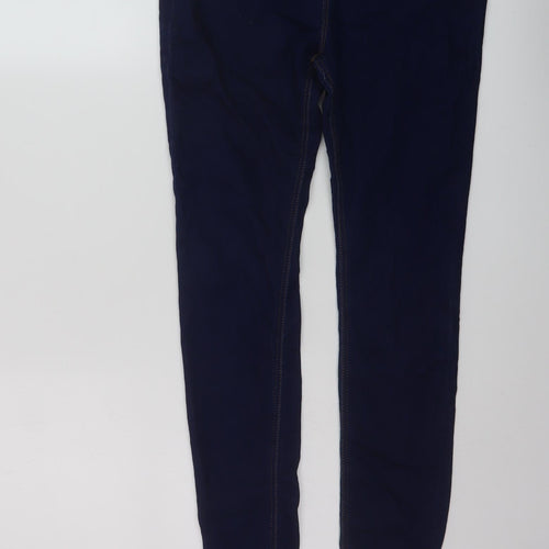 Denim & Co. Girls Blue Cotton Skinny Jeans Size 13-14 Years Regular Button