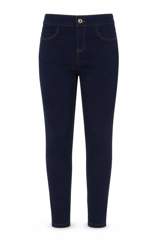 Denim & Co. Girls Blue Cotton Skinny Jeans Size 13-14 Years Regular Button