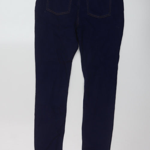 Denim & Co. Girls Blue Cotton Skinny Jeans Size 13-14 Years Regular Button