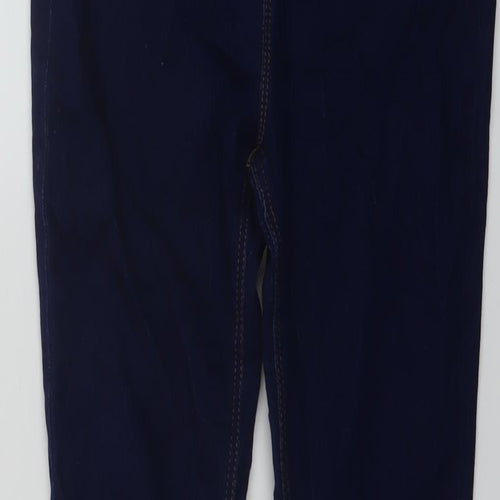Denim & Co. Girls Blue Cotton Skinny Jeans Size 13-14 Years Regular Button