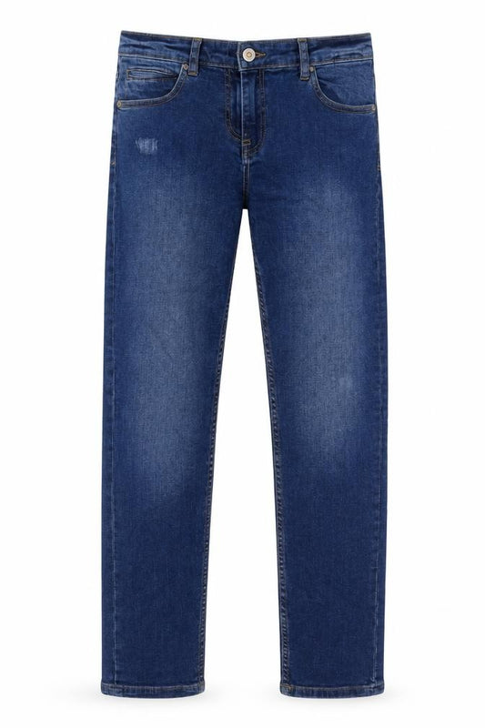John Lewis Boys Blue Cotton Straight Jeans Size 11 Years Regular Button