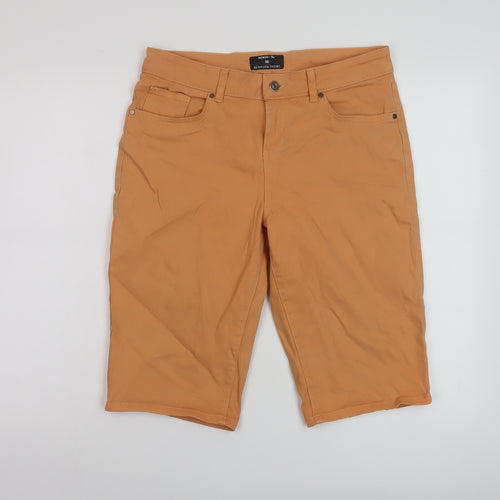 TU Womens Orange Cotton Bermuda Shorts Size 10 L13 in Regular Button