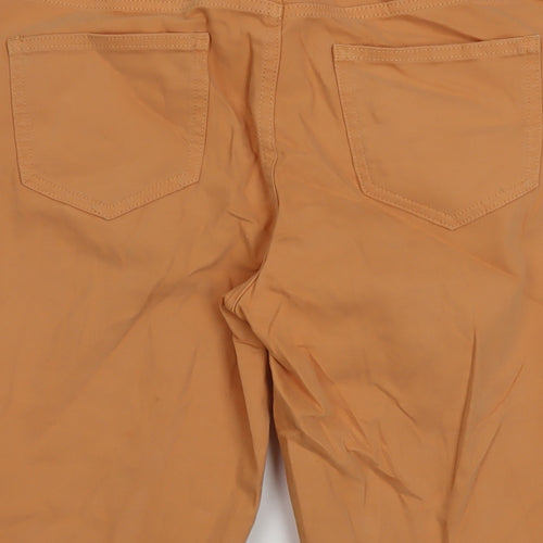 TU Womens Orange Cotton Bermuda Shorts Size 10 L13 in Regular Button