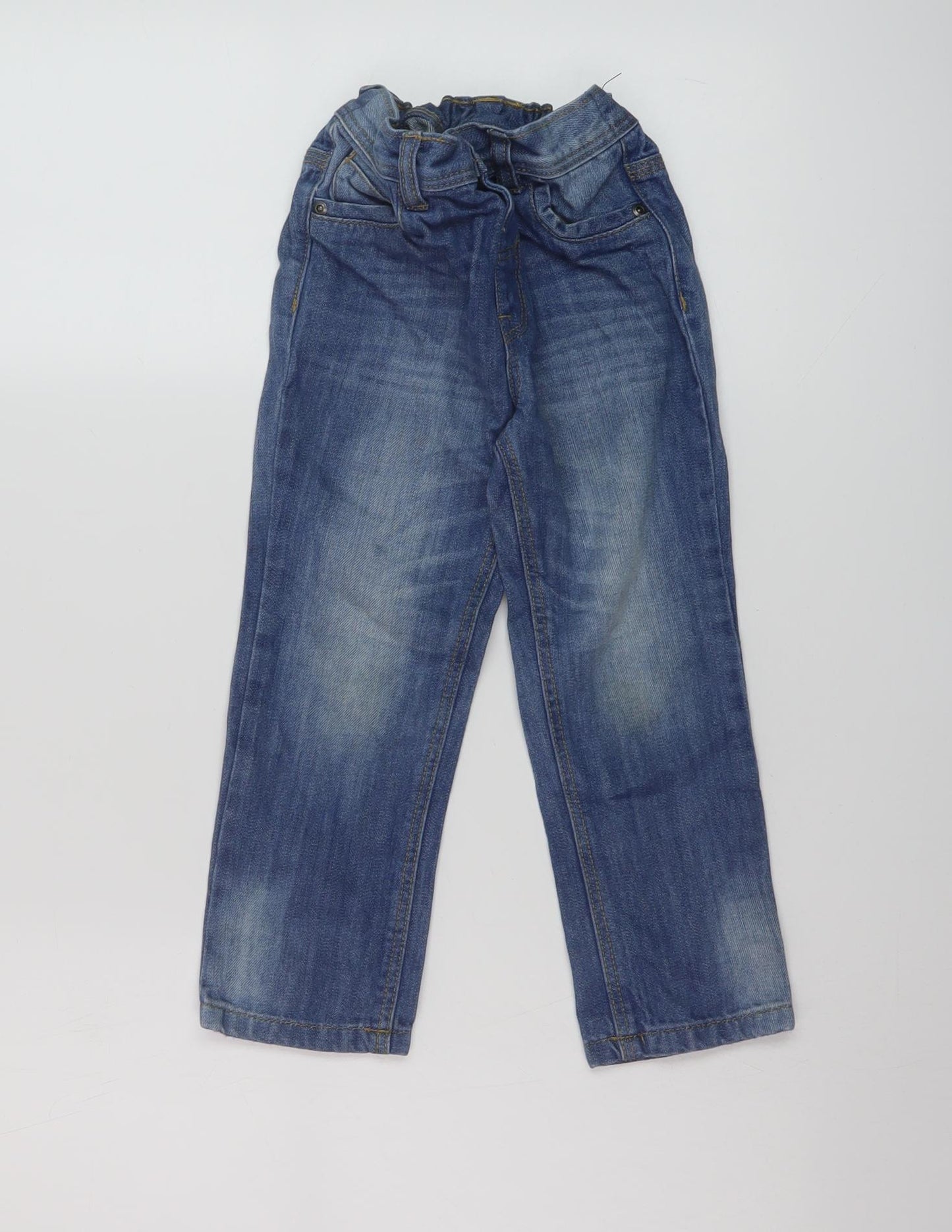 George Boys Blue Cotton Straight Jeans Size 4-5 Years Regular Button