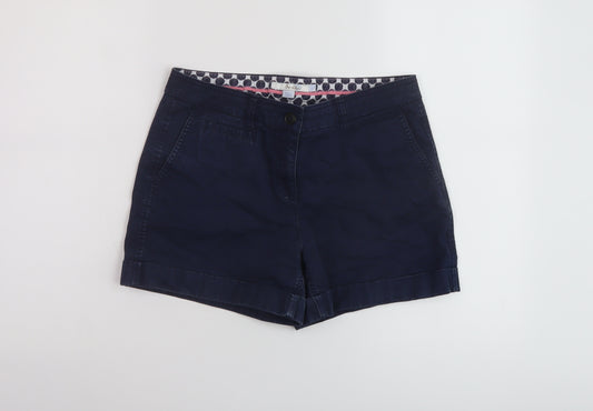 Boden Womens Blue Cotton Chino Shorts Size 10 L4 in Regular Button