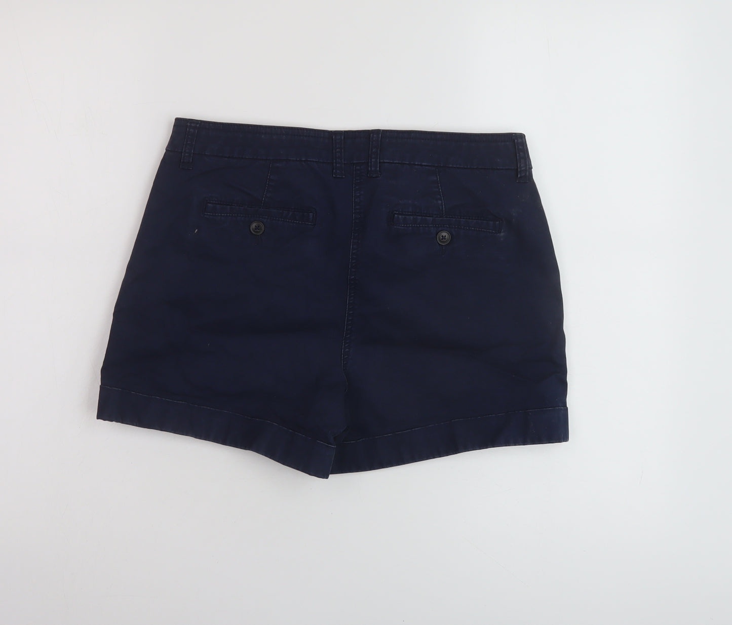 Boden Womens Blue Cotton Chino Shorts Size 10 L4 in Regular Button