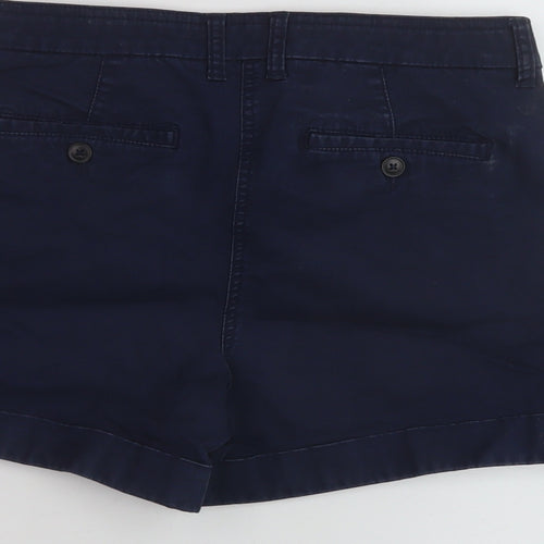 Boden Womens Blue Cotton Chino Shorts Size 10 L4 in Regular Button