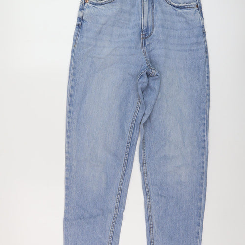 New Look Womens Blue Cotton Mom Jeans Size 6 L26 in Regular Button