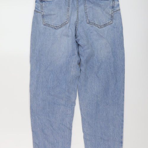 New Look Womens Blue Cotton Mom Jeans Size 6 L26 in Regular Button