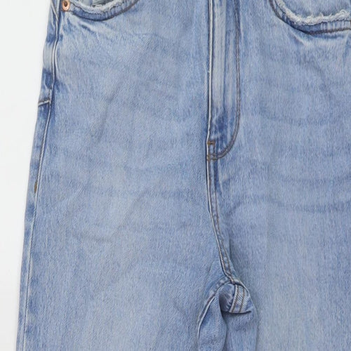 New Look Womens Blue Cotton Mom Jeans Size 6 L26 in Regular Button