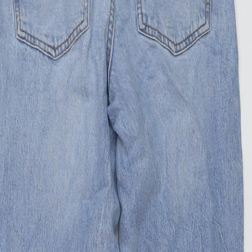 New Look Womens Blue Cotton Mom Jeans Size 6 L26 in Regular Button