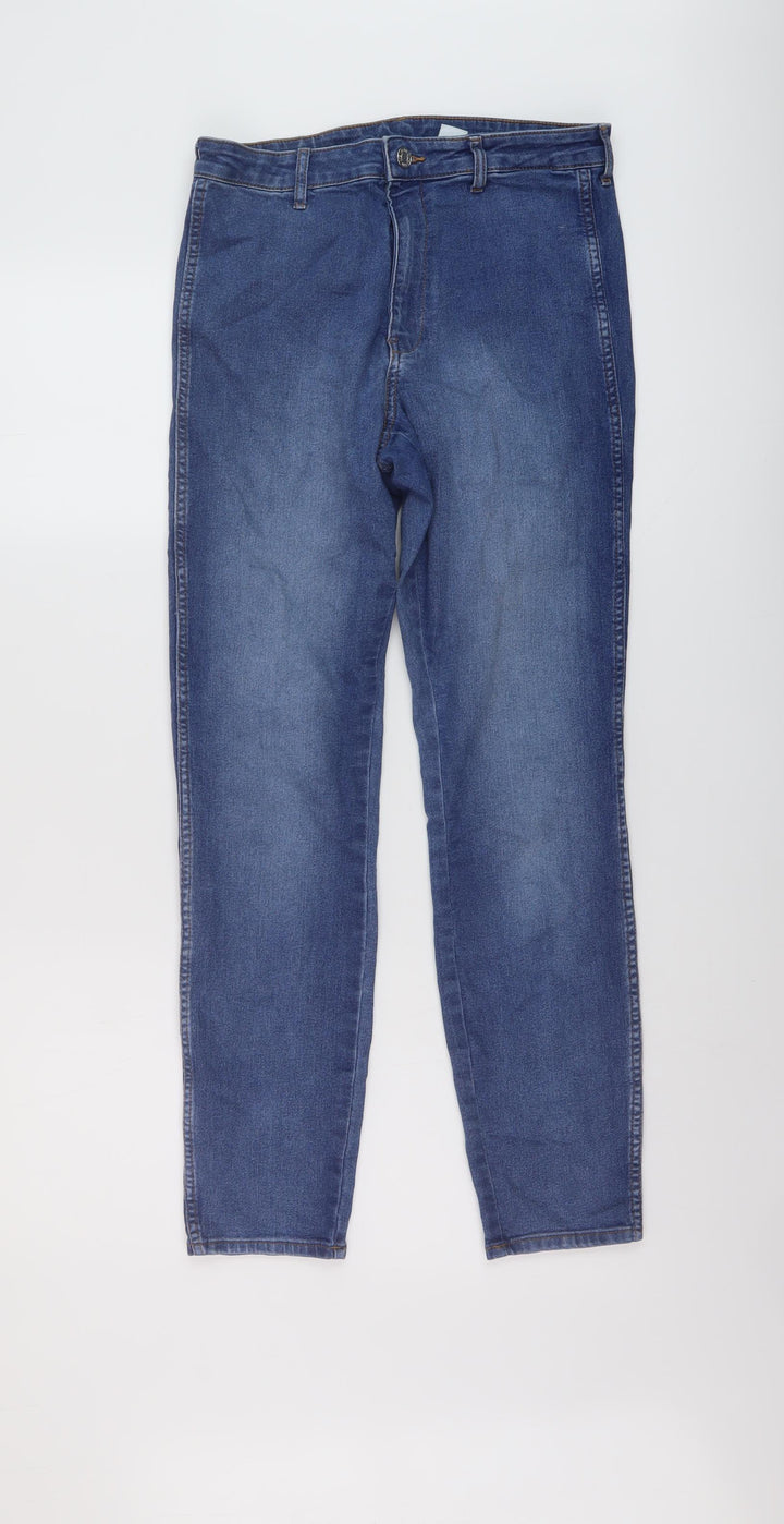 H&M Womens Blue Cotton Skinny Jeans Size 28 in L28 in Regular Button