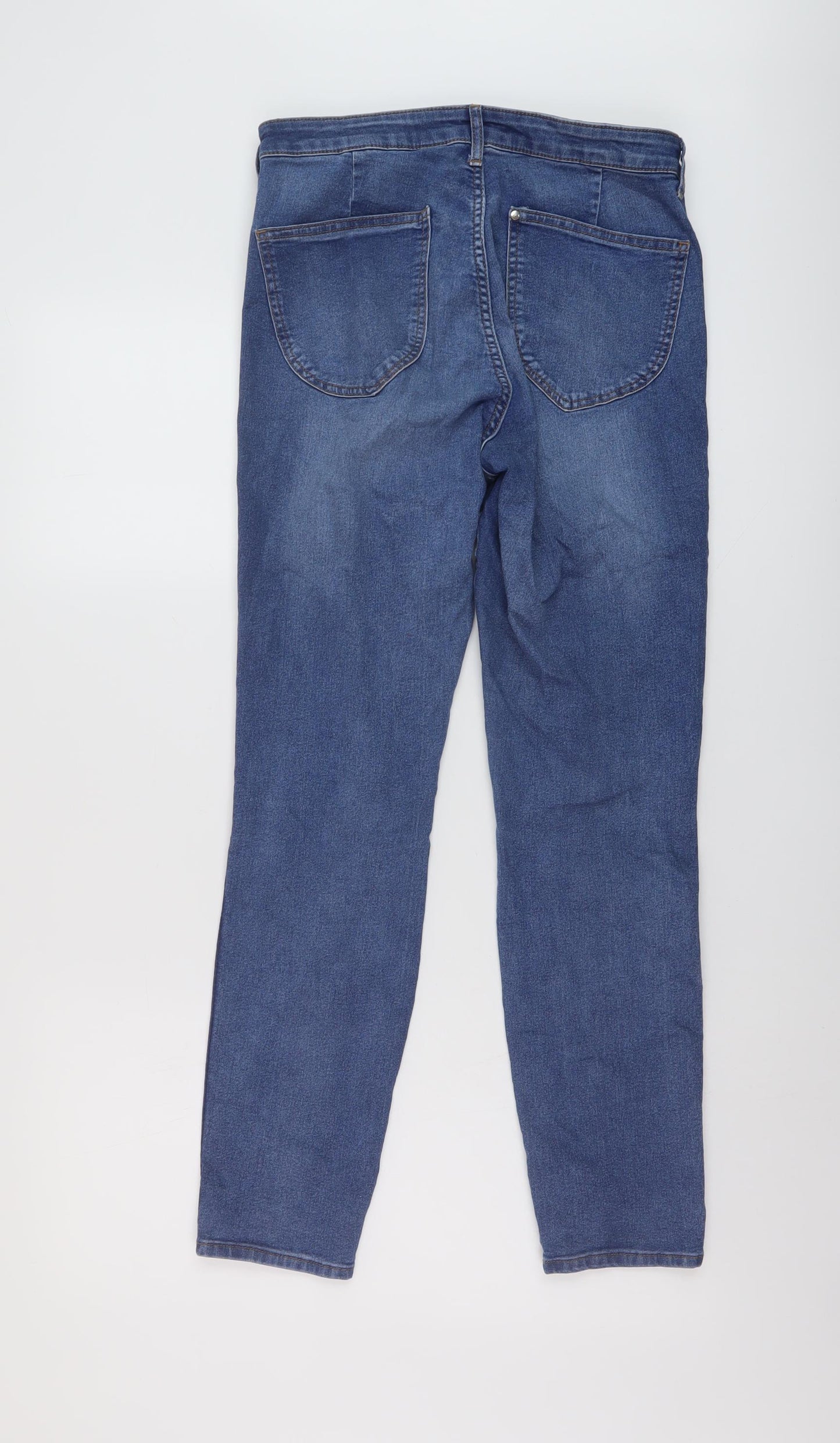 H&M Womens Blue Cotton Skinny Jeans Size 28 in L28 in Regular Button