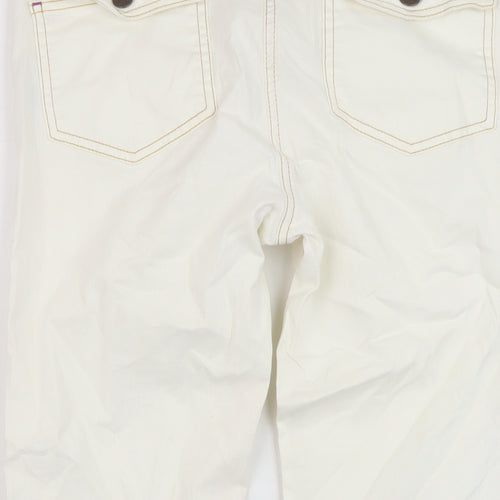Boden Womens Ivory Cotton Capri Jeans Size 10 L20 in Regular Button