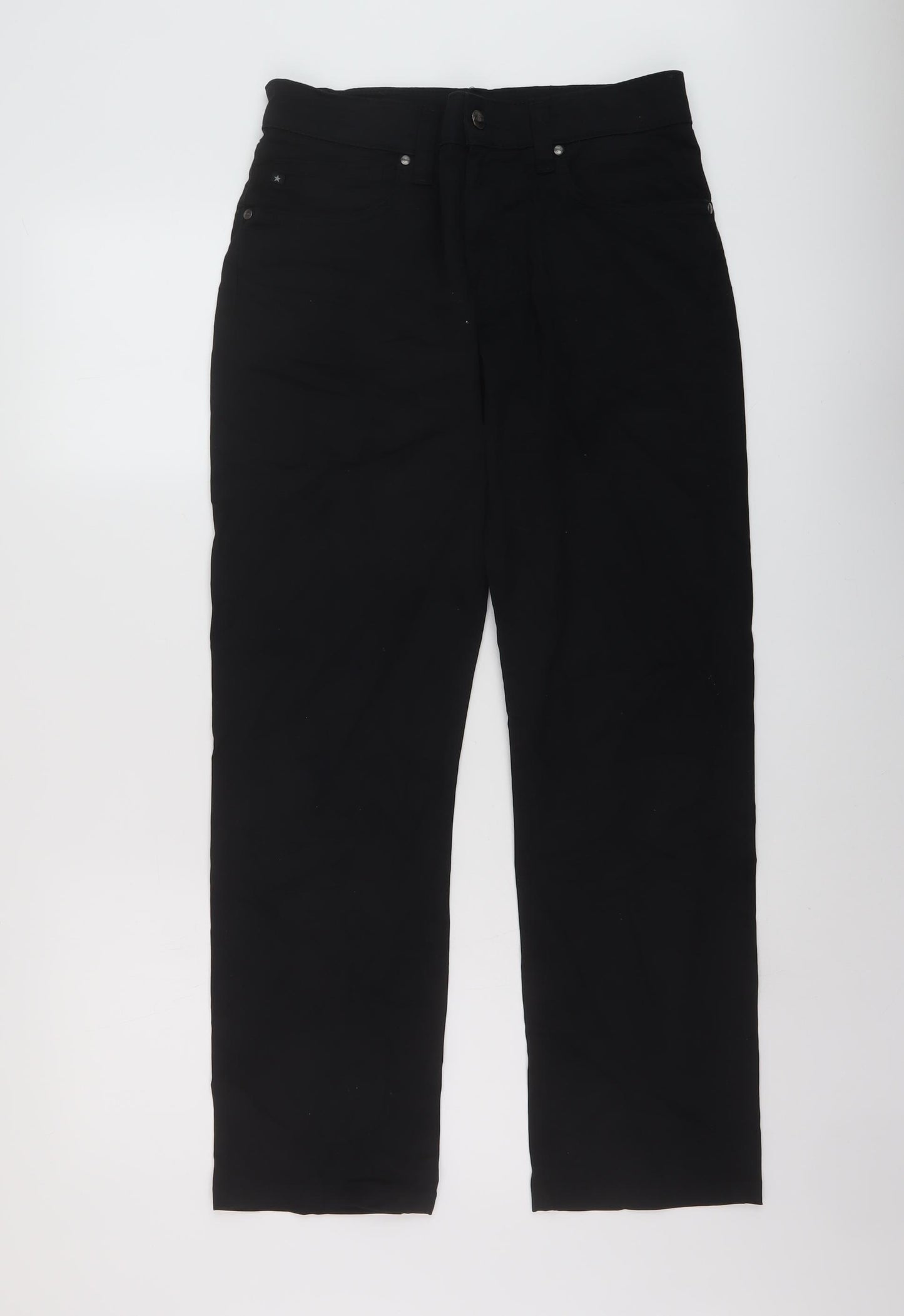 BIG STAR Mens Black Cotton Straight Jeans Size 31 in L32 in Regular Button