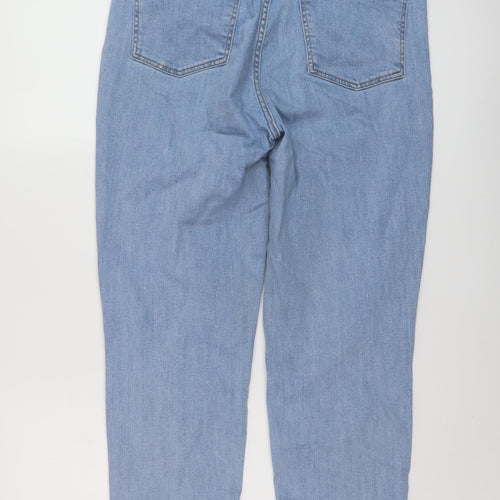 John Lewis Womens Blue Cotton Mom Jeans Size 12 L27 in Regular Button