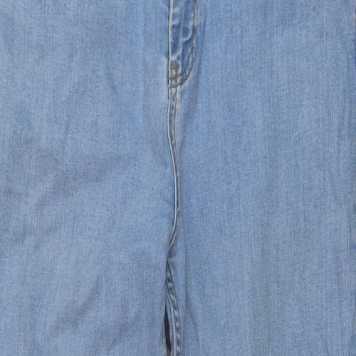 John Lewis Womens Blue Cotton Mom Jeans Size 12 L27 in Regular Button