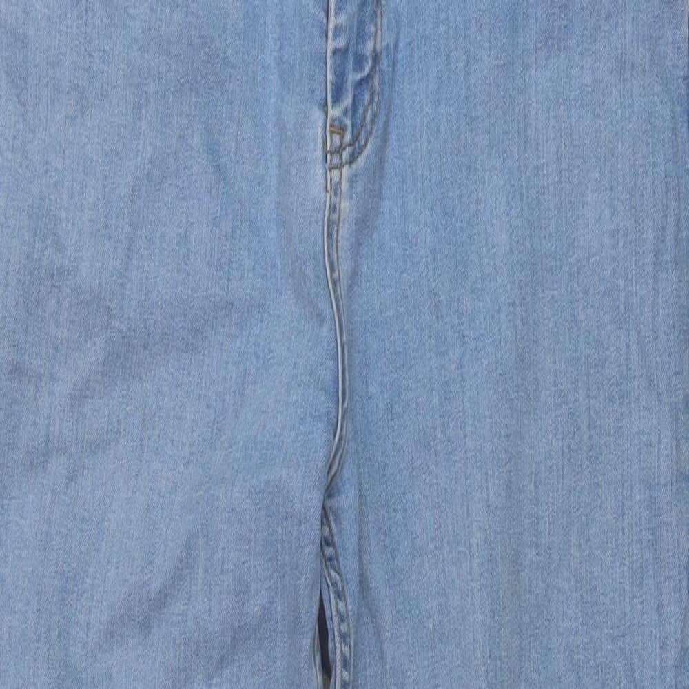 John Lewis Womens Blue Cotton Mom Jeans Size 12 L27 in Regular Button