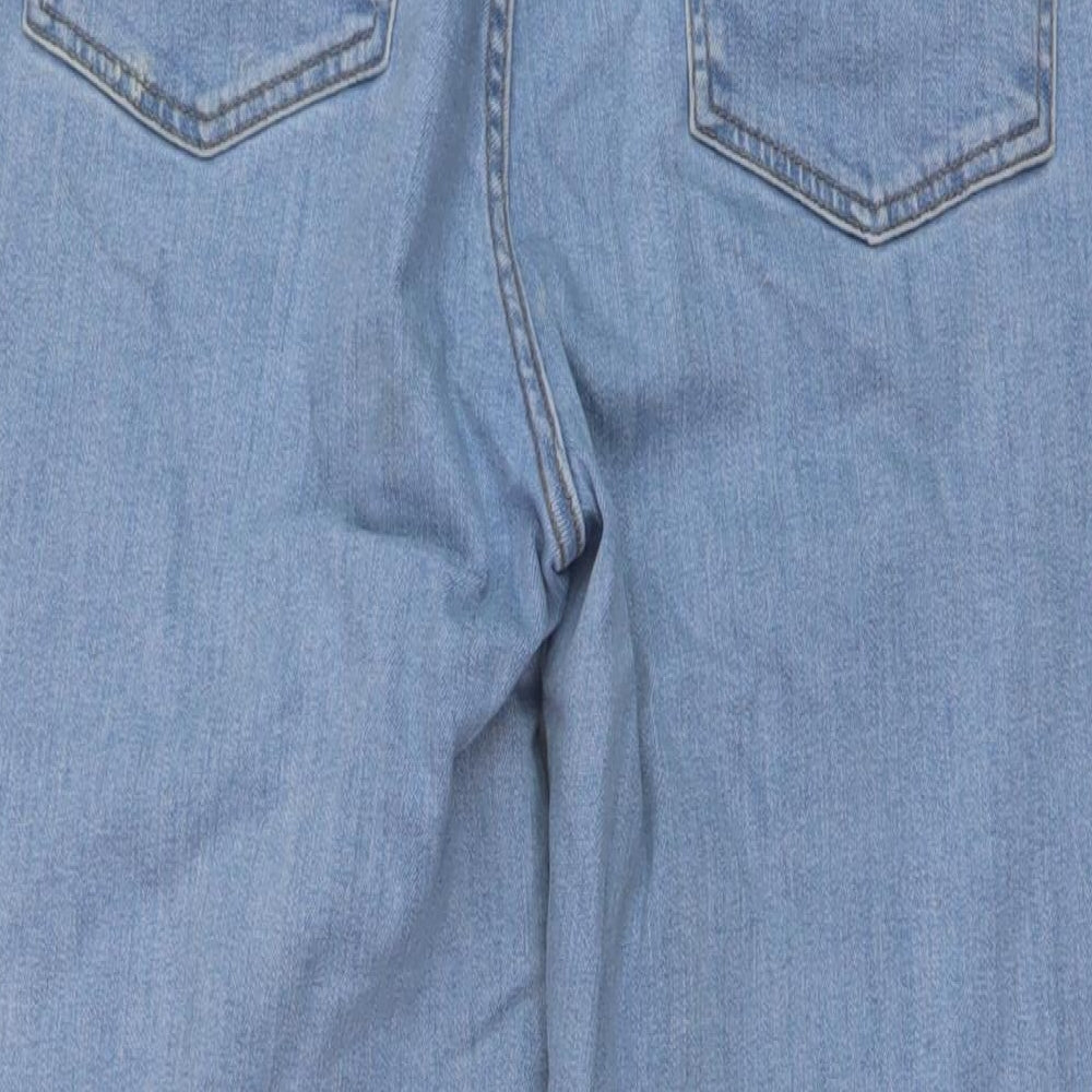 John Lewis Womens Blue Cotton Mom Jeans Size 12 L27 in Regular Button