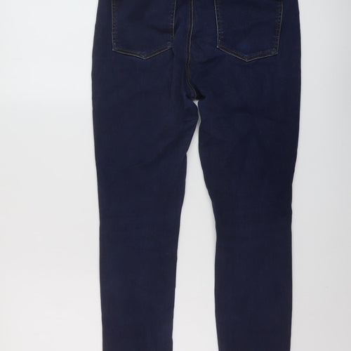 Warehouse Womens Blue Cotton Skinny Jeans Size 10 L27 in Regular Button