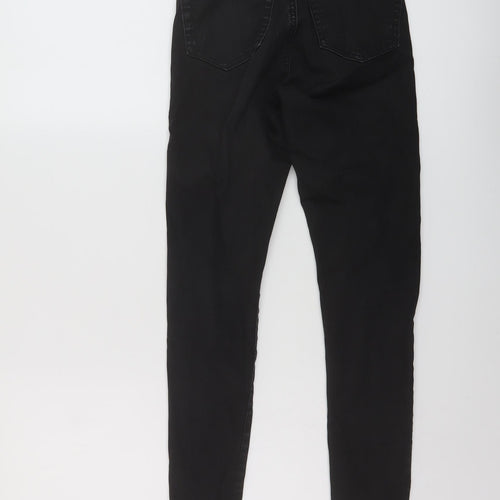 Topshop Womens Black Cotton Skinny Jeans Size 24 in L27 in Regular Button