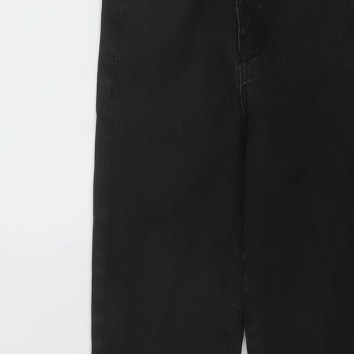 Topshop Womens Black Cotton Skinny Jeans Size 24 in L27 in Regular Button