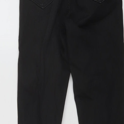 Topshop Womens Black Cotton Skinny Jeans Size 24 in L27 in Regular Button