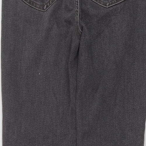 Marks and Spencer Womens Grey Cotton Straight Jeans Size 10 L28 in Slim Button