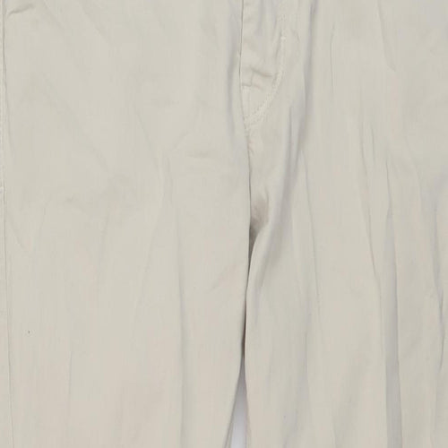 Zara Mens Beige Cotton Straight Jeans Size 32 in L31 in Regular Button