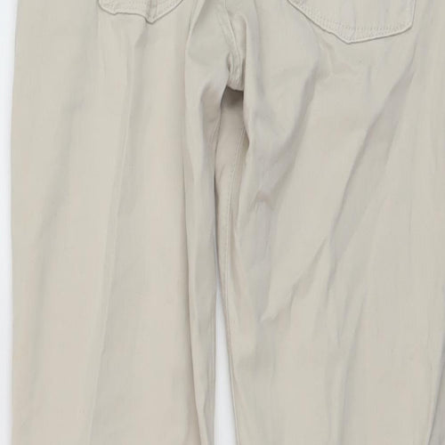 Zara Mens Beige Cotton Straight Jeans Size 32 in L31 in Regular Button