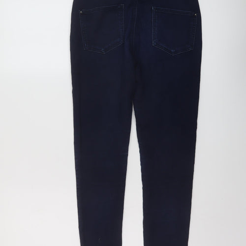 Marks and Spencer Womens Blue Cotton Skinny Jeans Size 10 L27 in Regular Button