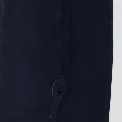 Marks and Spencer Womens Blue Cotton Skinny Jeans Size 10 L27 in Regular Button