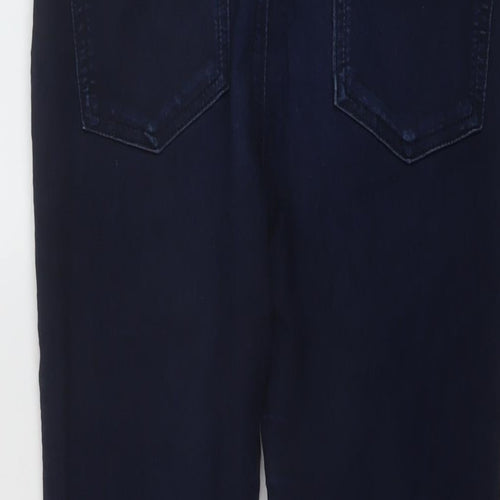 Marks and Spencer Womens Blue Cotton Skinny Jeans Size 10 L27 in Regular Button