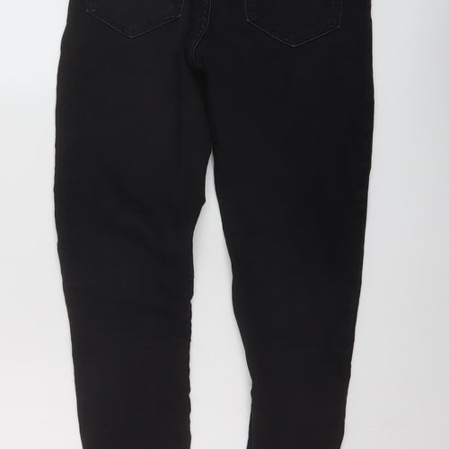 Marks and Spencer Womens Black Cotton Skinny Jeans Size 10 L27 in Regular Button