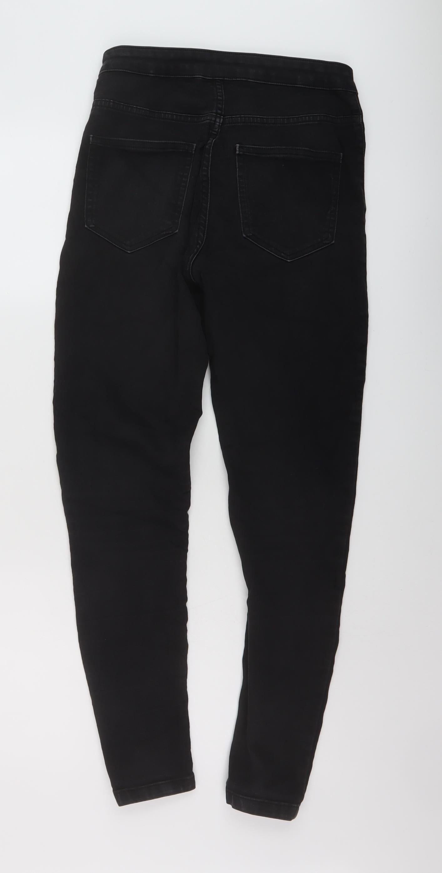 Marks and Spencer Womens Black Cotton Skinny Jeans Size 10 L27 in Regular Button