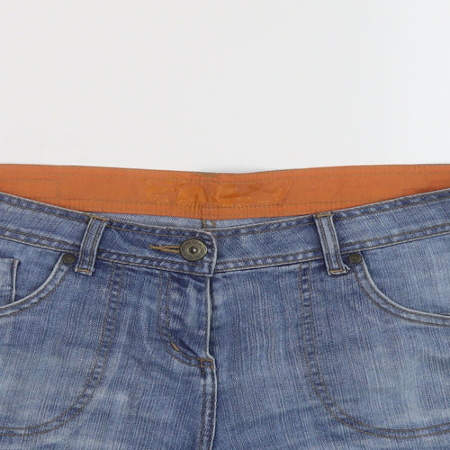 George Womens Blue Cotton Hot Pants Shorts Size 14 L3 in Regular Button