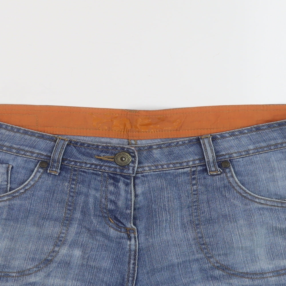 George Womens Blue Cotton Hot Pants Shorts Size 14 L3 in Regular Button