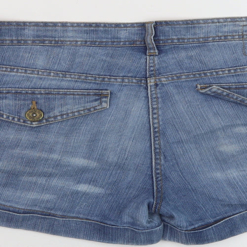 George Womens Blue Cotton Hot Pants Shorts Size 14 L3 in Regular Button