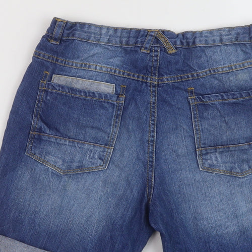 George Boys Blue Cotton Bermuda Shorts Size 11-12 Years Regular Zip