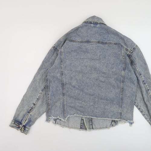 Denim & Co. Womens Blue Jacket Size 8 Button