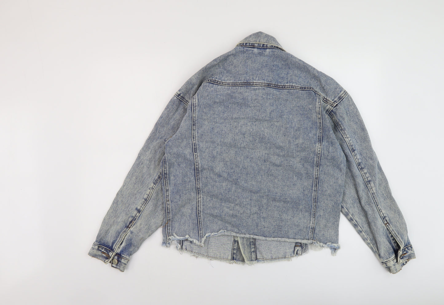 Denim & Co. Womens Blue Jacket Size 8 Button