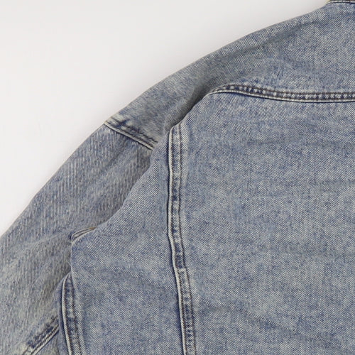 Denim & Co. Womens Blue Jacket Size 8 Button